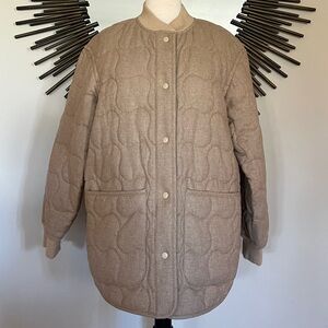 Madewell Beige Quilted Puffer Jacket